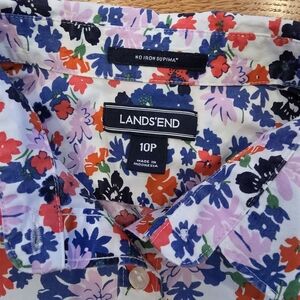 Lands' End Floral Button-Up Shirt